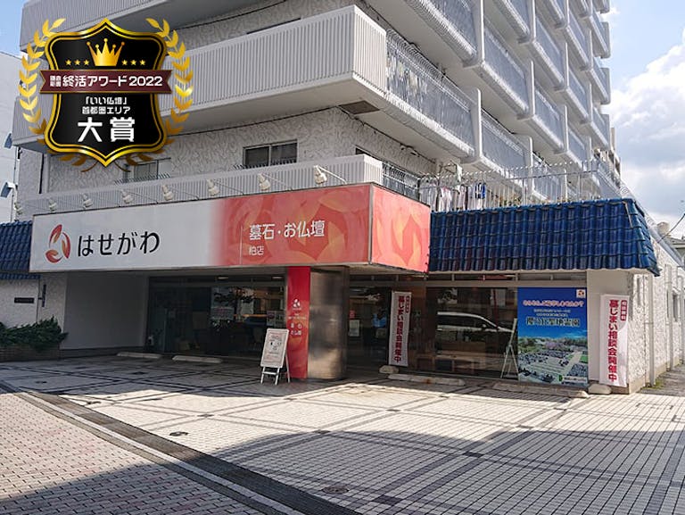 柏駅西口より徒歩7分。お店の前が駐車場です。